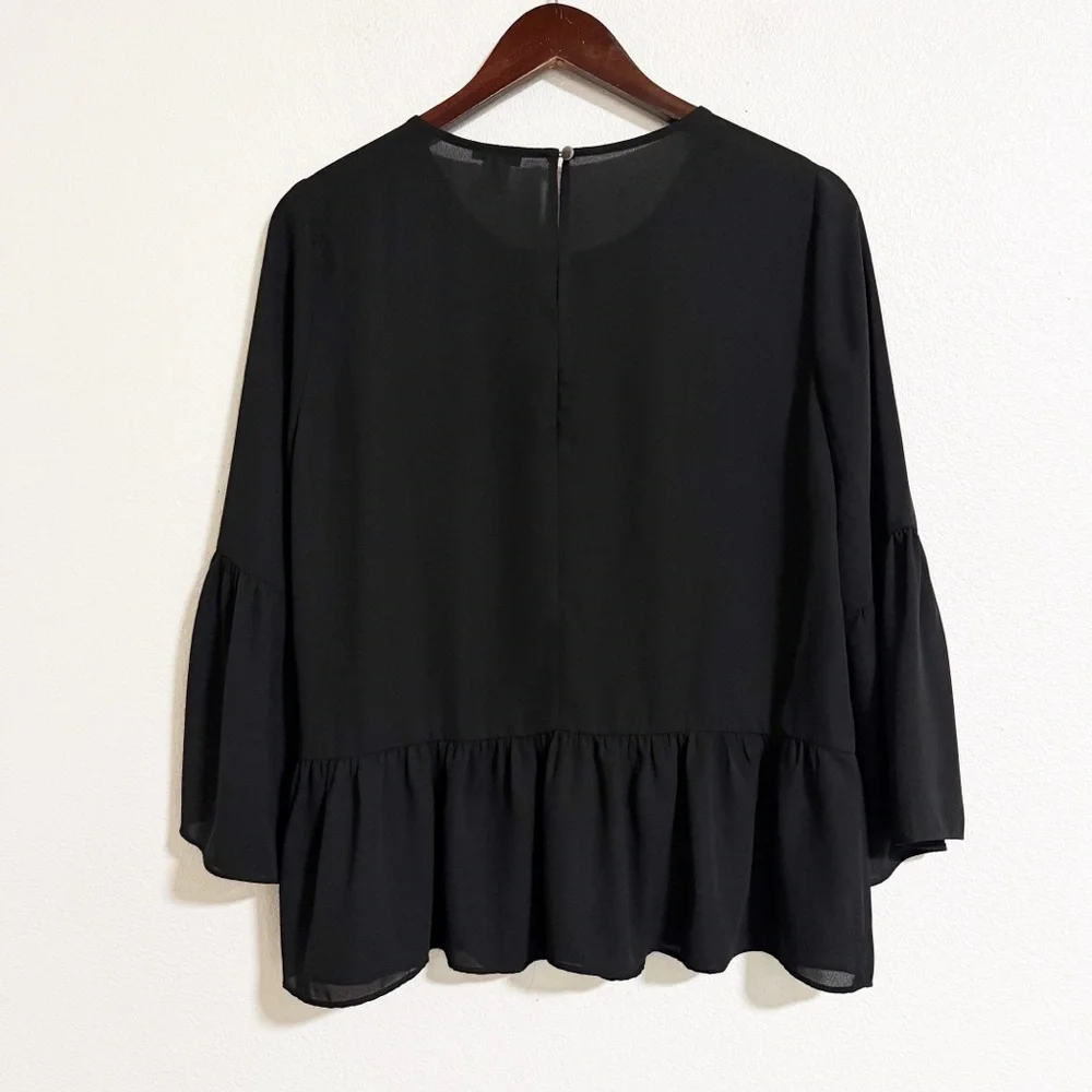 J. Crew Peplum Hem Flare Sleeve Blouse
